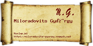 Miloradovits György névjegykártya